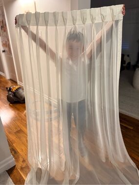 Lightweight Sheer Curtain Panels in Ivory set of 2